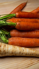Vegetables composition on wood background