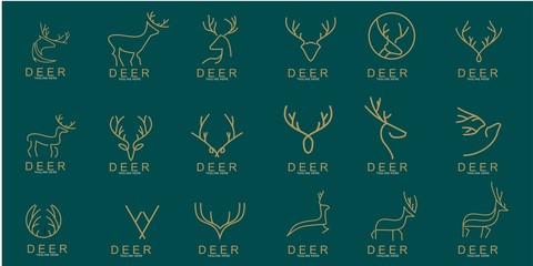 Set of Deer logo design with modern concept