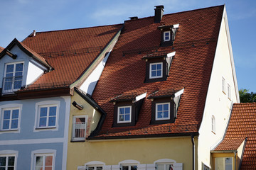 European style house roof in Germany.