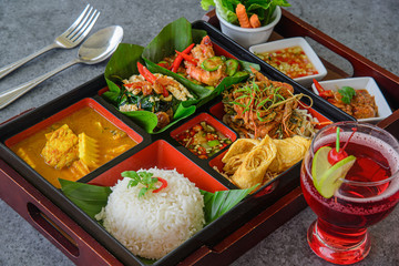 bento thai style, thaifood in bento