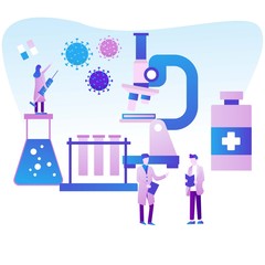 Illustration vector graphic of Give the Vaccine. suitable for healthcare, web design, mobile apps, etc