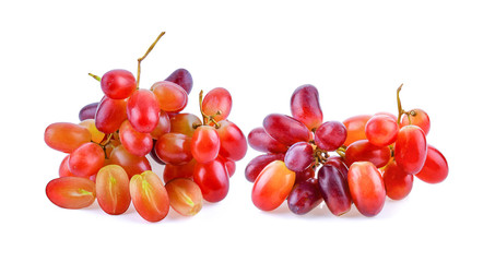 Red grape on white background
