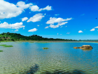 Small natural lake landscape view.