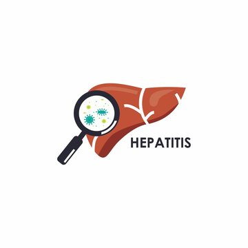 Liver Disease Hepatitis Icon. Inflammation Of The Internal Organ Concept. 