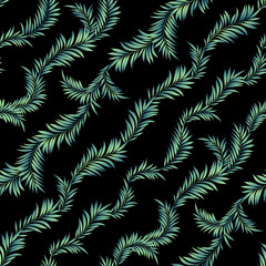 Beautiful tropical plant seamless pattern illustration,