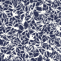 Seamless pattern material of an abstract flower,