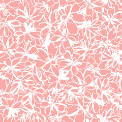 Seamless pattern material of an abstract flower,
