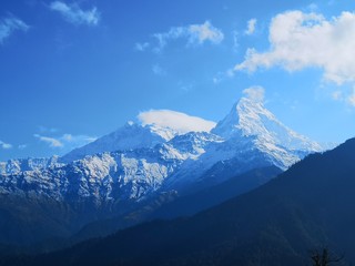 Fototapeta na wymiar A beautiful picture of Annapurna Peaks, Poon Hill, Nepal