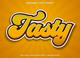 tasty  text effect template with bold text and cartoon style use for brand label and logotype 