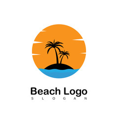 Obraz premium Logo Beach Design Sea Label Holiday