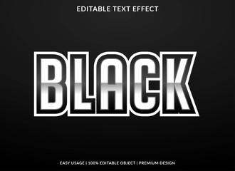Obraz premium black text effect template with bold text and metalic style use for brand label and logotype 