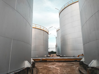 Petroleum Oil Factory Industry. Tank for Oil Storage