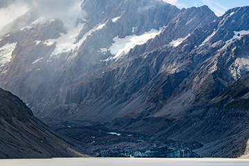 Landscape at Hooker valley in New Zealand.