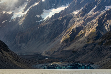 Landscape at Hooker valley in New Zealand.