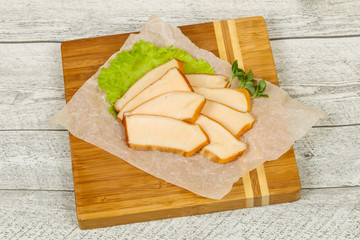 Sliced smoked squid