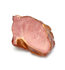 A piece of baked beef isolated on a white background.