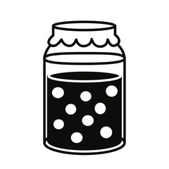 Jar of sweet jam. Simple vector illustration.