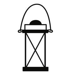 Decorative light kerosene lamp. Scandinavian style. Simple vector illustration.