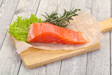 Piece of raw salmon