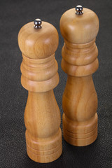 Wooden pepper and salt mill