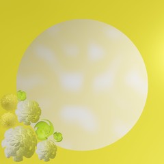 Floral frames. Floral wreath. Unique decoration for greeting card, wedding invitation, save the date. Space for your text. 3d.