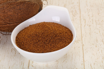 Coconut brown sugar in the bowl