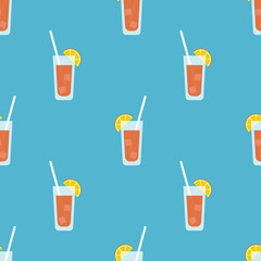 Seamless pattern background with alcohol cocktail drinks of margarita or juice vector illustration