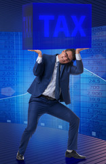 Man under the burden of tax payments