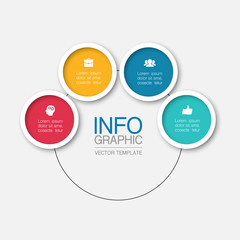 Vector iInfographic template for business, presentations, web design, 4 options.