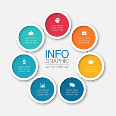 Vector iInfographic template for business, presentations, web design, 7 options.
