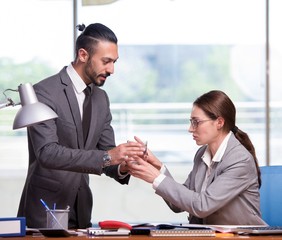 Woman and man in the business concept