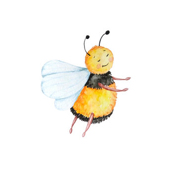 cute watercolor bee