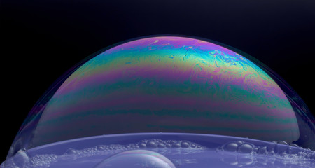 Soapy foam bubble close up details