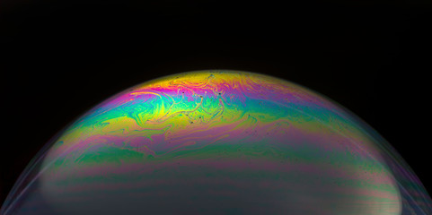 Close up details of soap bubble abstraction