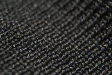 Black texture of nylon fabric on bag