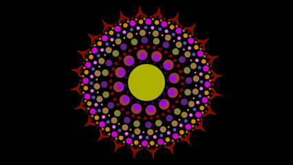 art dot fade circle and outside small twenty fore thorn red purple tone