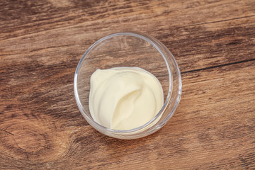 Sour cream in the bowl