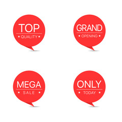Red label icon set