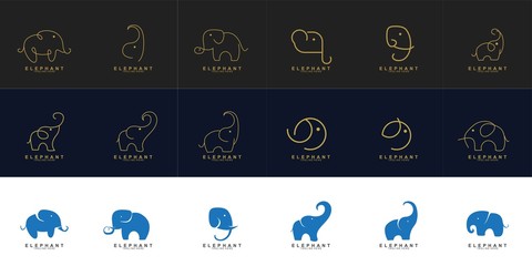 Set of Elephant Logo Design