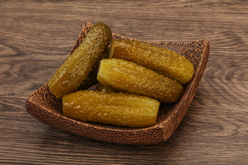 Pickled cucumbers in the plate