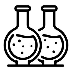 Flasks with liquid icon. Outline flasks with liquid vector icon for web design isolated on white background
