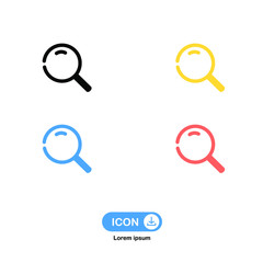 magnifying search icon isolated on white background.