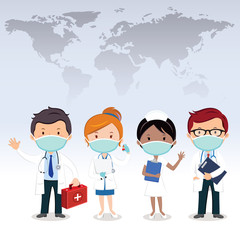 Vector illustration of medical team