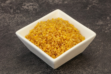 Vegetarian cuisine - dry bulgur for cooking