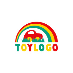 Cute vector toy logo transportation.