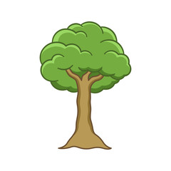 Cartoon tree simple vector illustration design