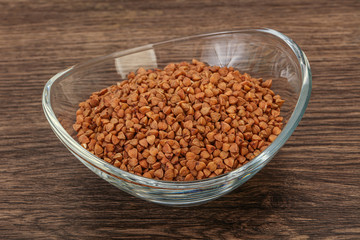 Raw buсkwheat cereal in the bowl