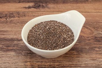 Seasoning chia seeds in the bowl