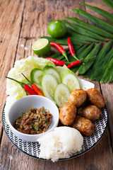 Thai Sausage , East-style sausages, grilled sausages , Street food in Thailand