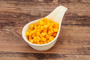 Sweet corn seeds in the bowl